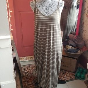 Wishlist Olive and White Maxi Dresd